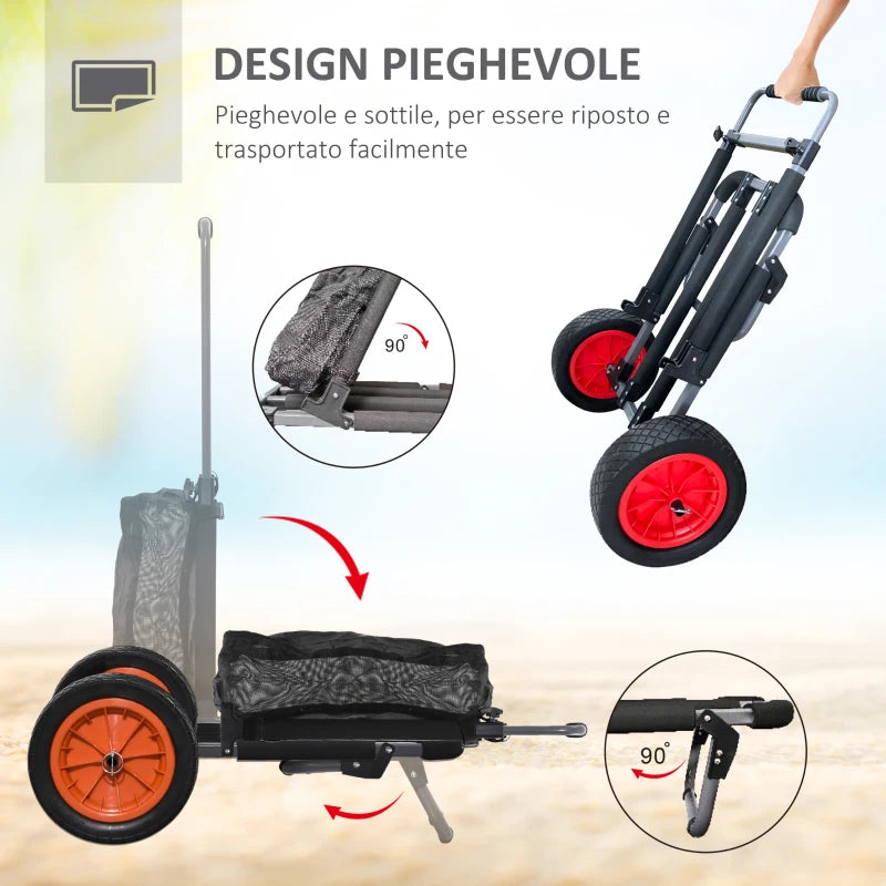 Carrello da Spiaggia Pieghevole