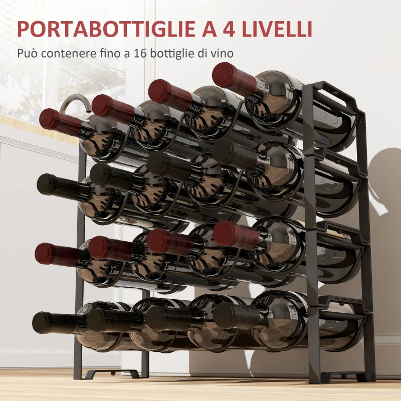 Portabottiglie a 4 Livelli
