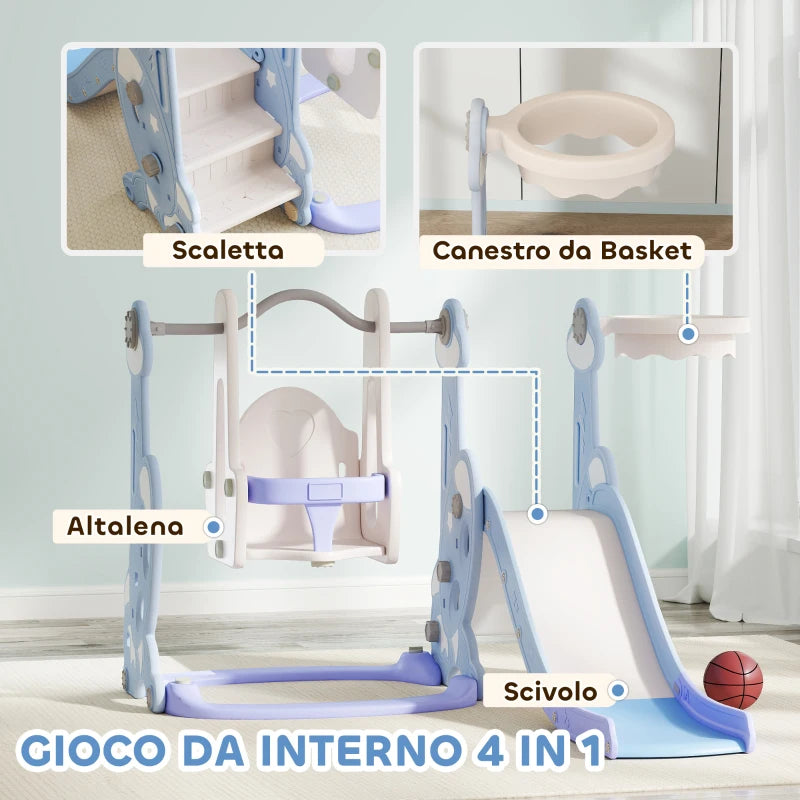 Gioco per Bambini 4 in 1 con Scivolo